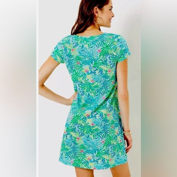 Lilly Pulitzer Etta V-Neck Short Sleeve Dress Via Parigi - Picture 9 of 9